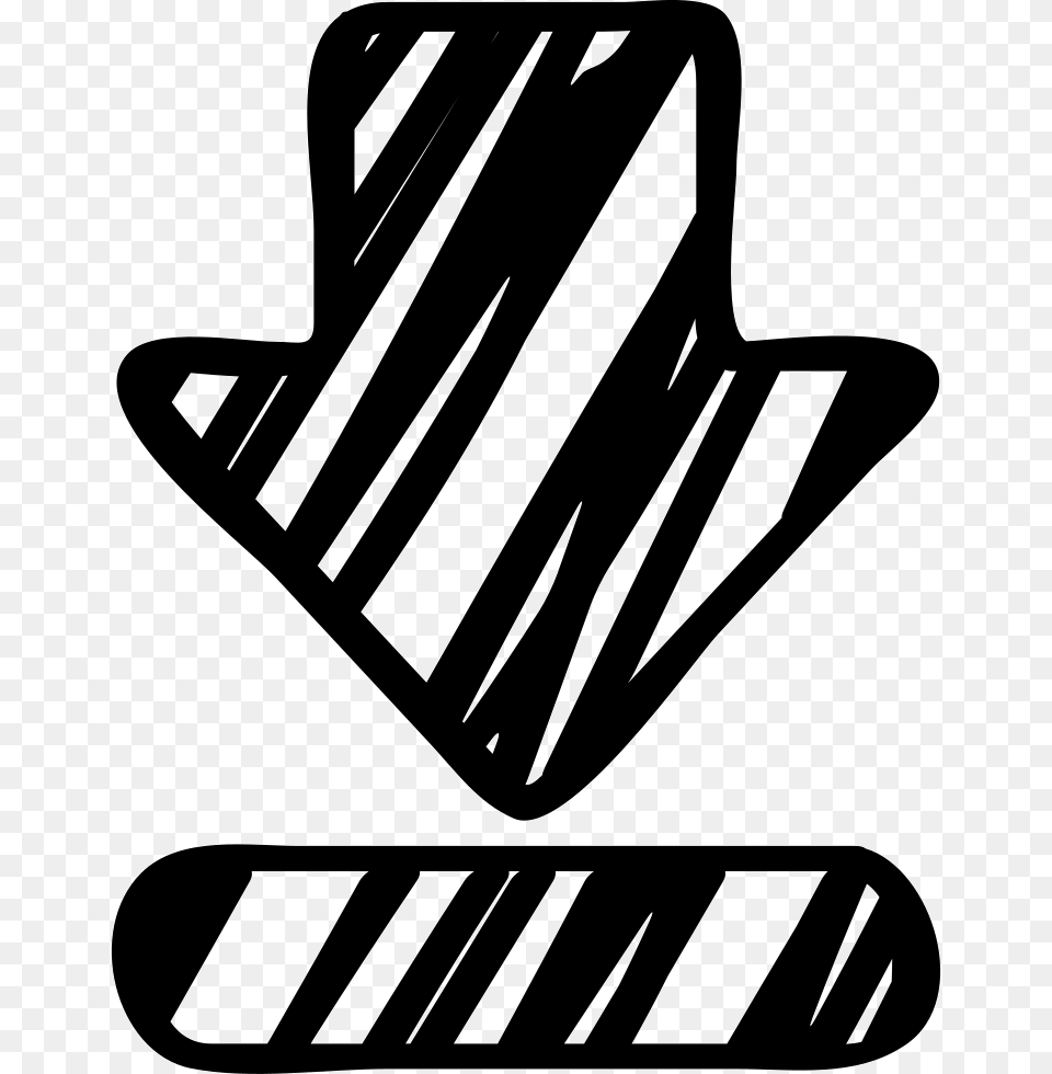 Sketched Down Arrow Pointing An Horizontal Line, Clothing, Cowboy Hat, Hat, Bow Png