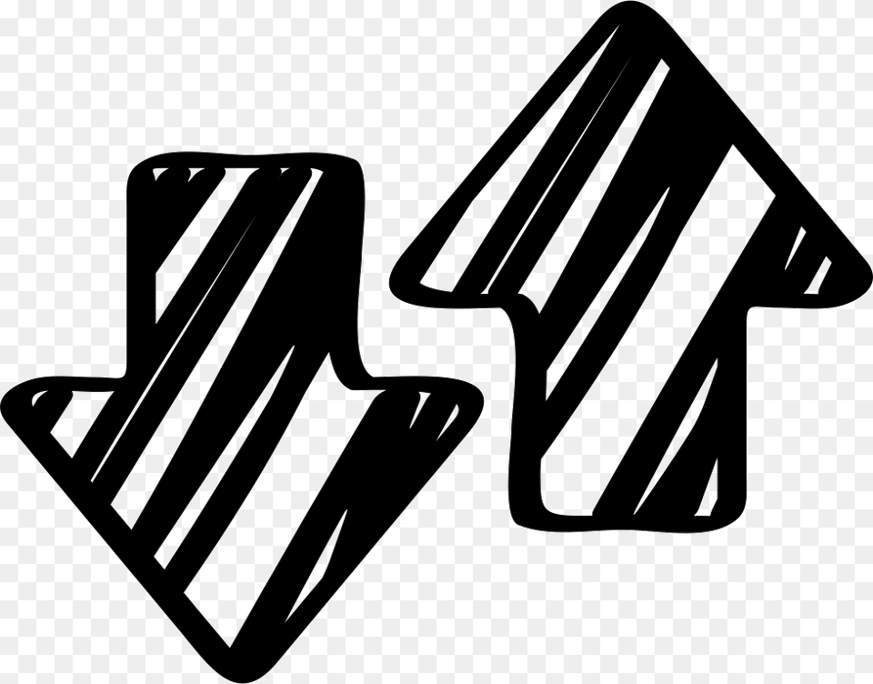 Sketched Up And Down Arrows Side By Side Comments Up Down And Side Arrow, Smoke Pipe, Symbol Free Png