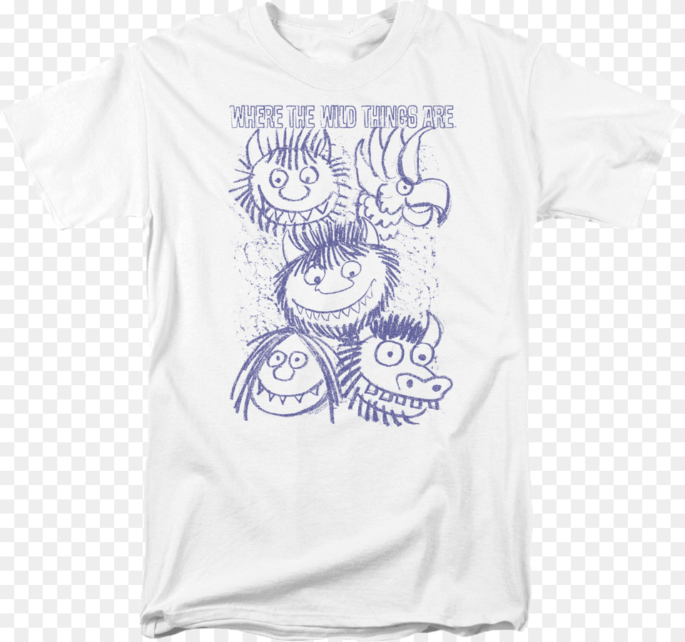 Sketches Where The Wild Things Are T Shirt, Clothing, T-shirt, Face, Head Png Image