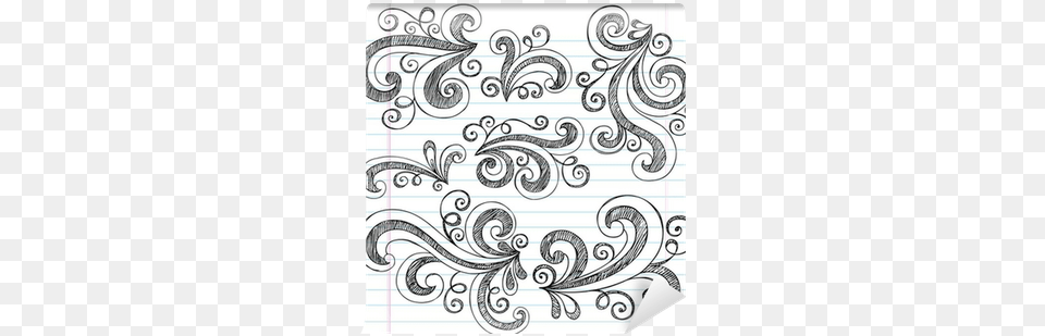 Sketchy Doodle Swirls Vector Design Elements Set Wall Doodle Art Simple Design, Floral Design, Graphics, Pattern, Gate Free Png