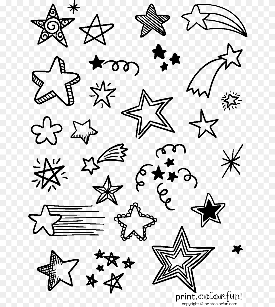 Sketchy Stars Vector Stars To Colour And Print, Star Symbol, Symbol, Blackboard Free Transparent Png