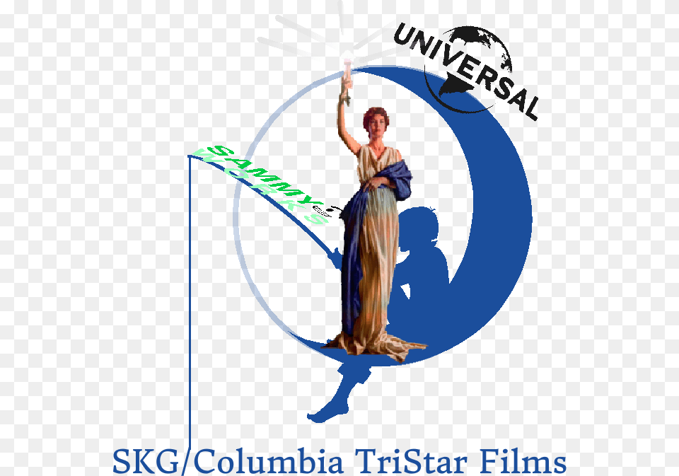 Skg Columbia Tristar Films Logo Boy On Moon Fishing, Adult, Female, Person, Woman Png Image