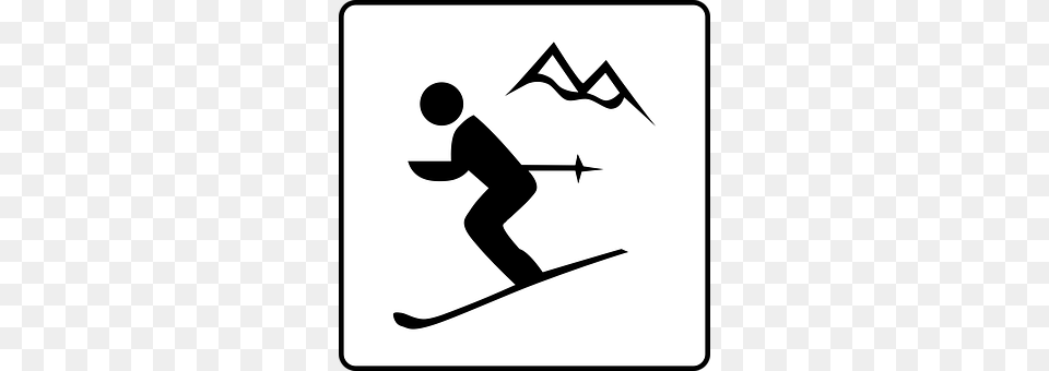 Ski Stencil, Outdoors, Nature, People Png