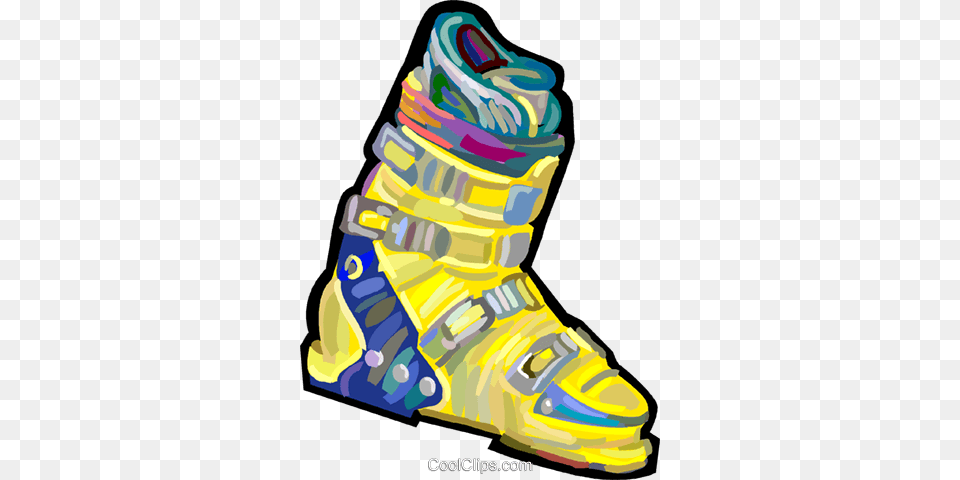 Ski Boot Royalty Vector Clip Art Illustration, Clothing, Footwear, Dynamite, Ski Boot Png