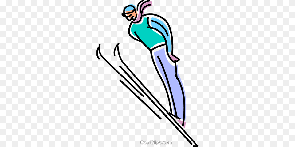 Ski Jumper Royalty Vector Clip Art Illustration, Nature, Outdoors, Snow, Bow Png