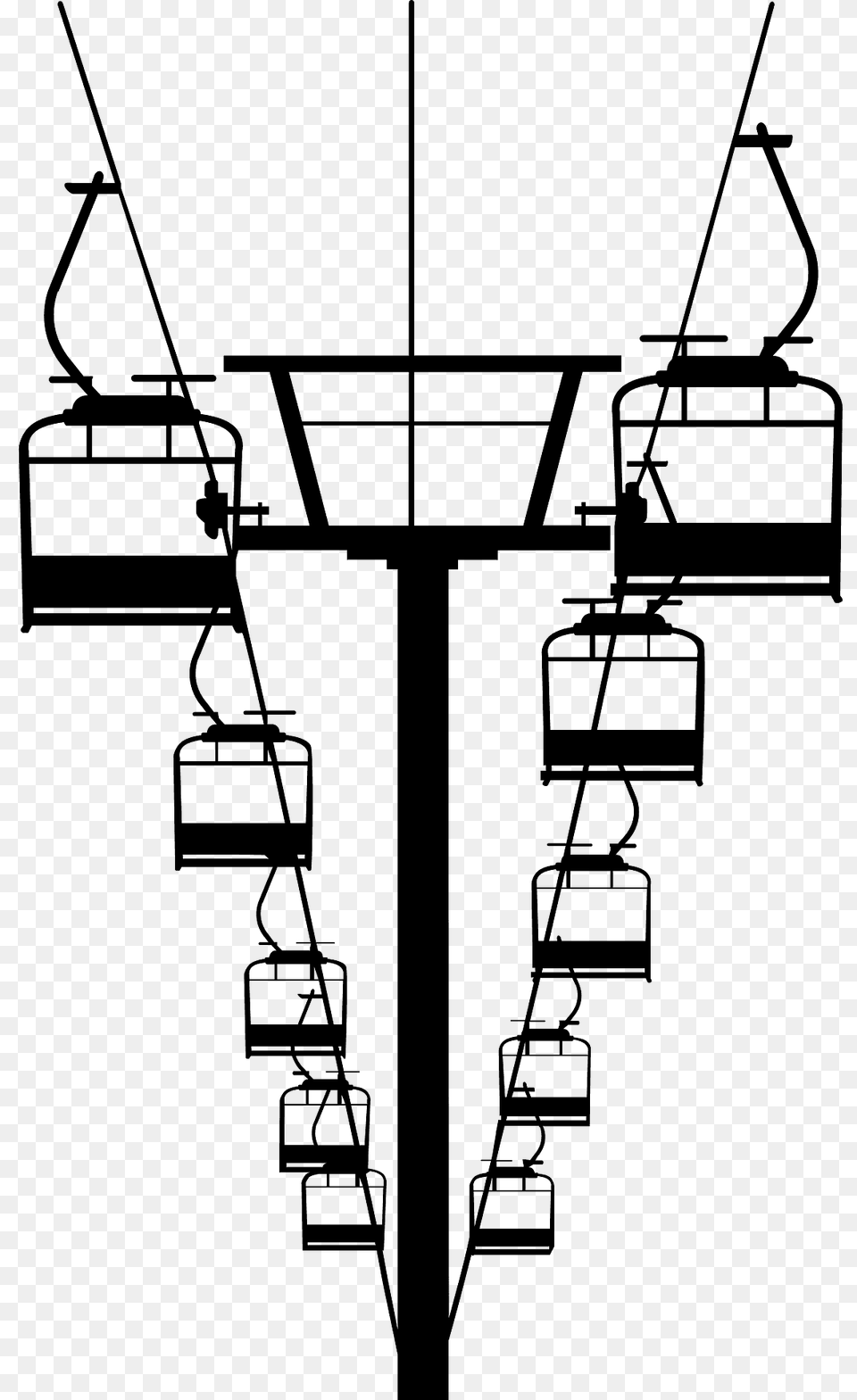 Ski Lift Silhouette, Nature, Outdoors, Transportation, Vehicle Free Transparent Png