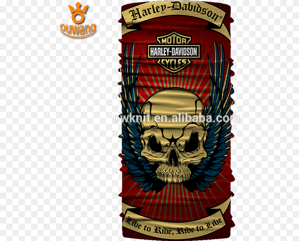 Ski Motorcycle Biker Snowboard Seamless Skull Tube Harley Davidson, Symbol, Emblem, Person, Man Free Png Download