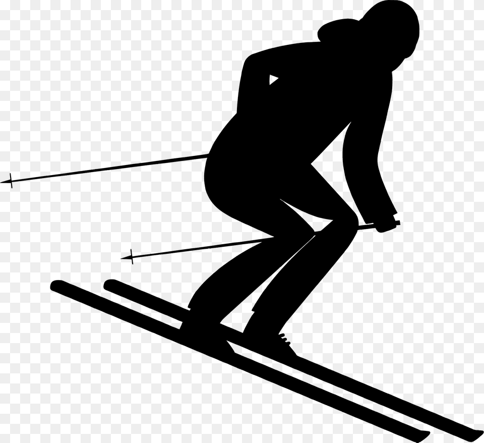 Ski Silhouette, Outdoors, Nature, Snow, Skiing Free Png
