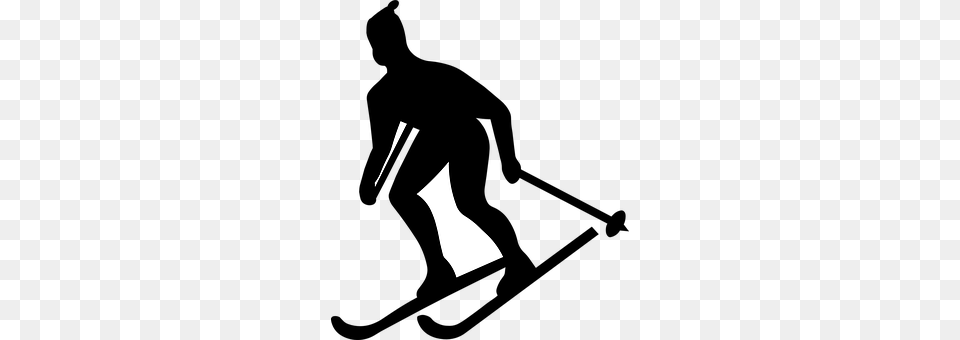 Skier Silhouette, Logo, People, Person Png Image