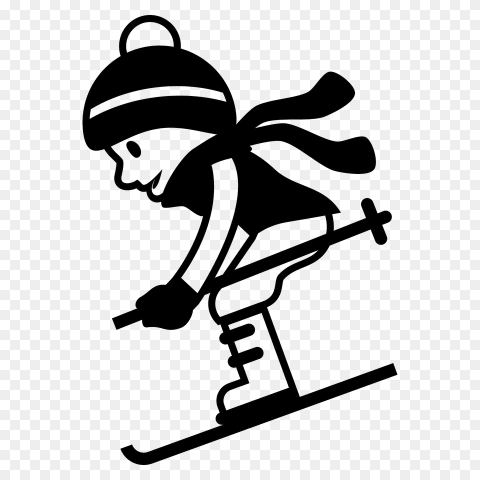 Skier Emoji Clipart, Outdoors, Nature, Snow, Leisure Activities Png