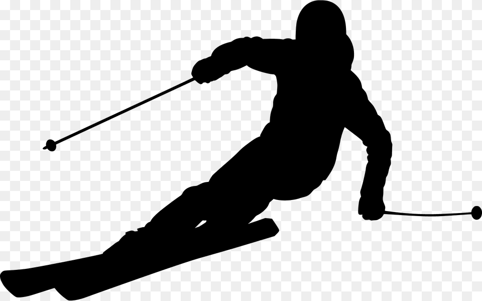 Skier Silhouette, Outdoors, Nature, Snow, Person Free Png