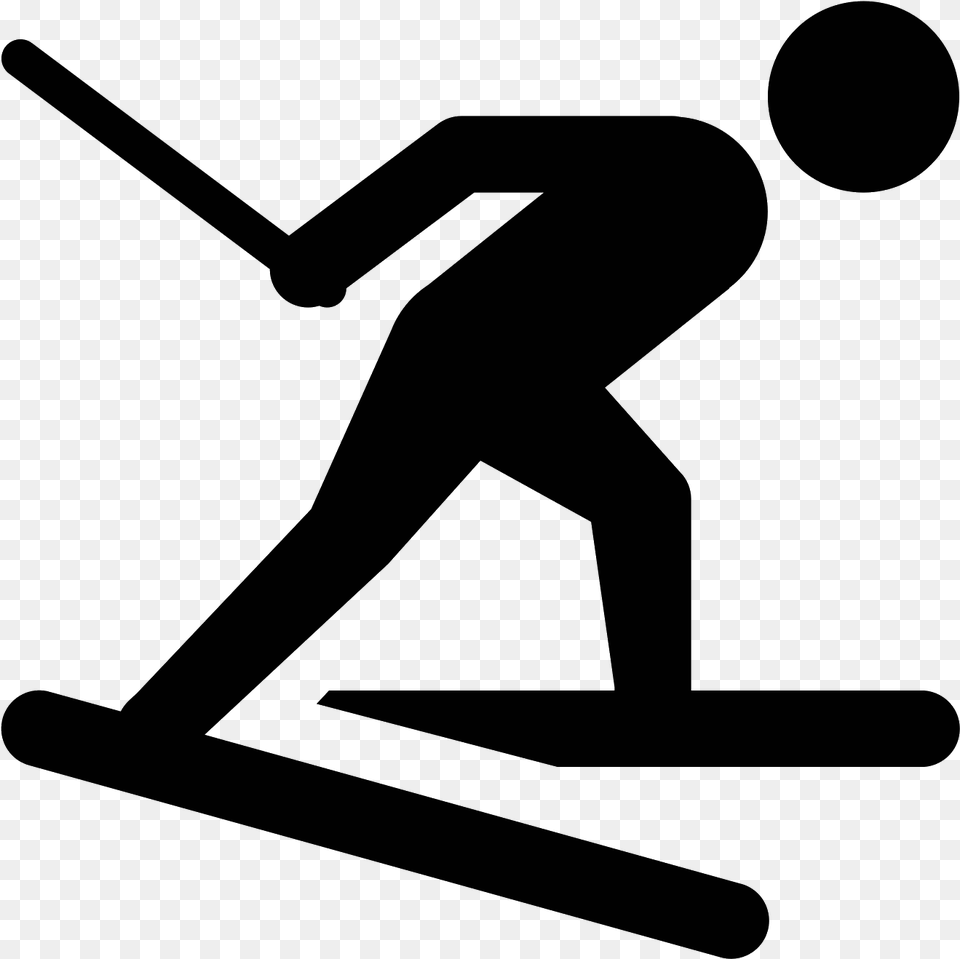 Skier Vector Icon Cross Country Ski Icon, Gray Png Image