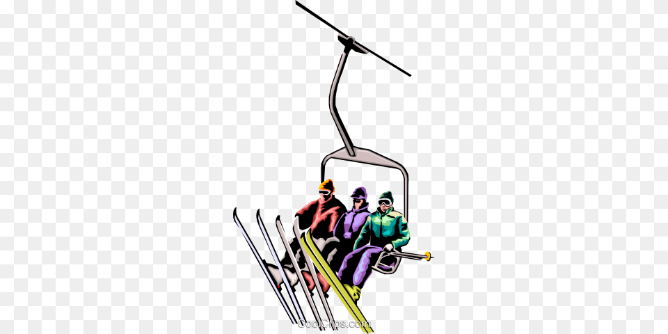 Skiers On Chair Lift Royalty Vector Clip Art Illustration, Person, People, Adult, Male Free Transparent Png