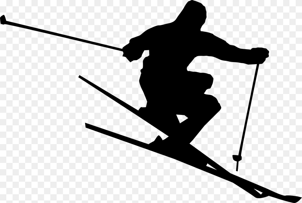 Skiing, Gray Png