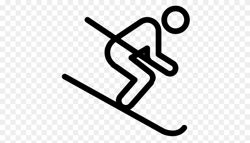 Skiing, Gray Png Image