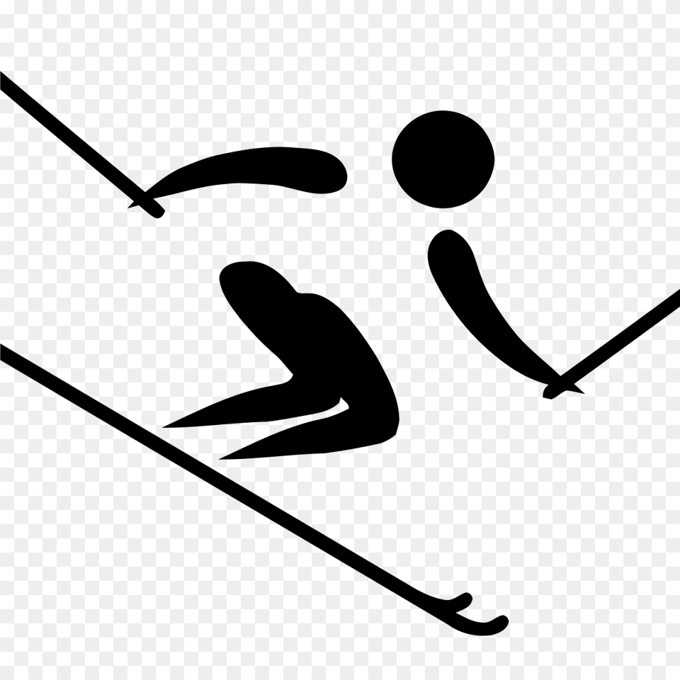 Skiing Clipart Winter Olympics, Gray Free Png