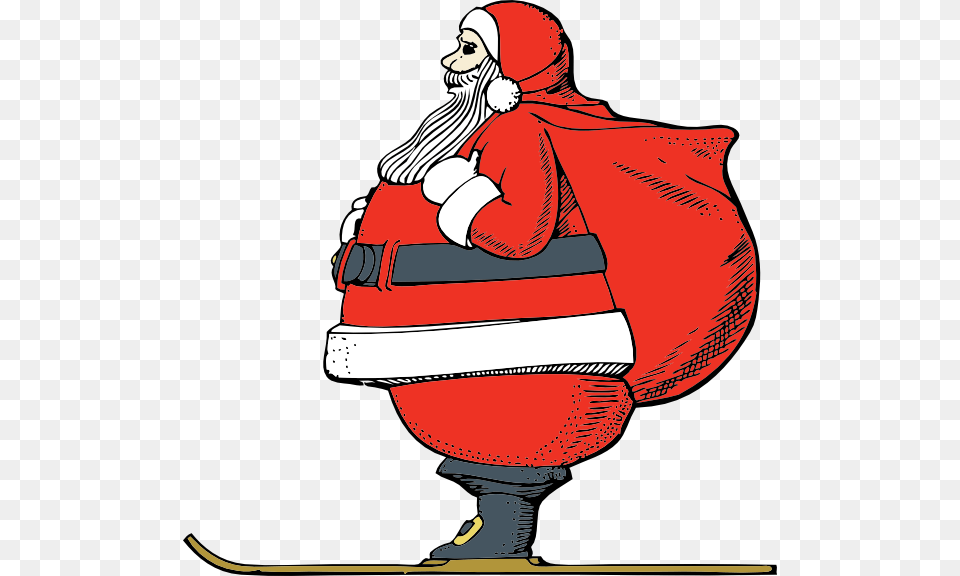 Skiing Santa Animal Santa And Clip Art, Clothing, Coat, Hood, Nature Free Png Download
