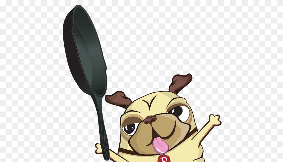 Skillet Pug, Cutlery, Fork, Spoon, Cartoon Png