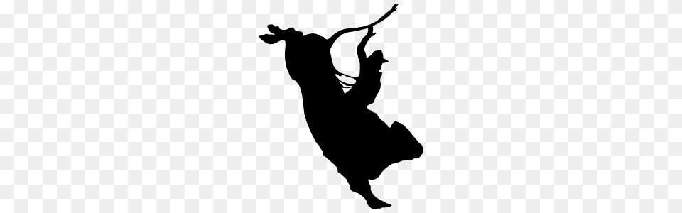 Skillful Rodeo Cowboy Bull Rider Sticker, Silhouette, Stencil, Person Png