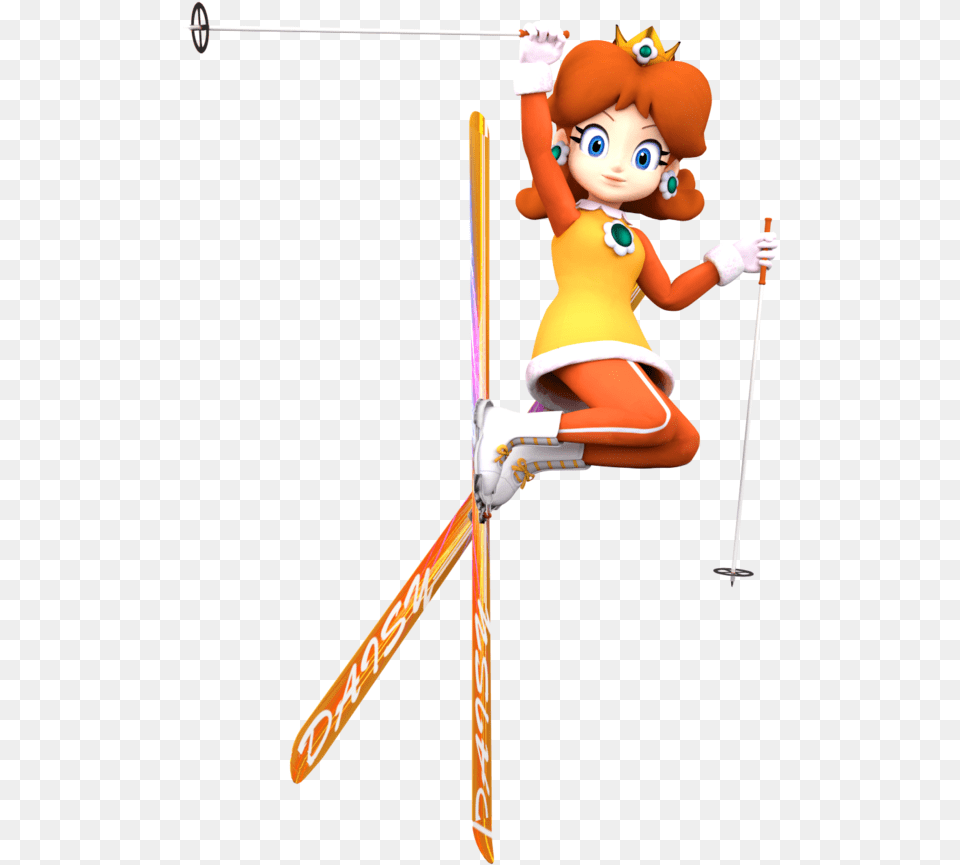 Skillful Skiing Daisy By Bradman267 Dart33c Princess Daisy Winter Outfit Ski, Baby, Person, Face, Head Free Png Download