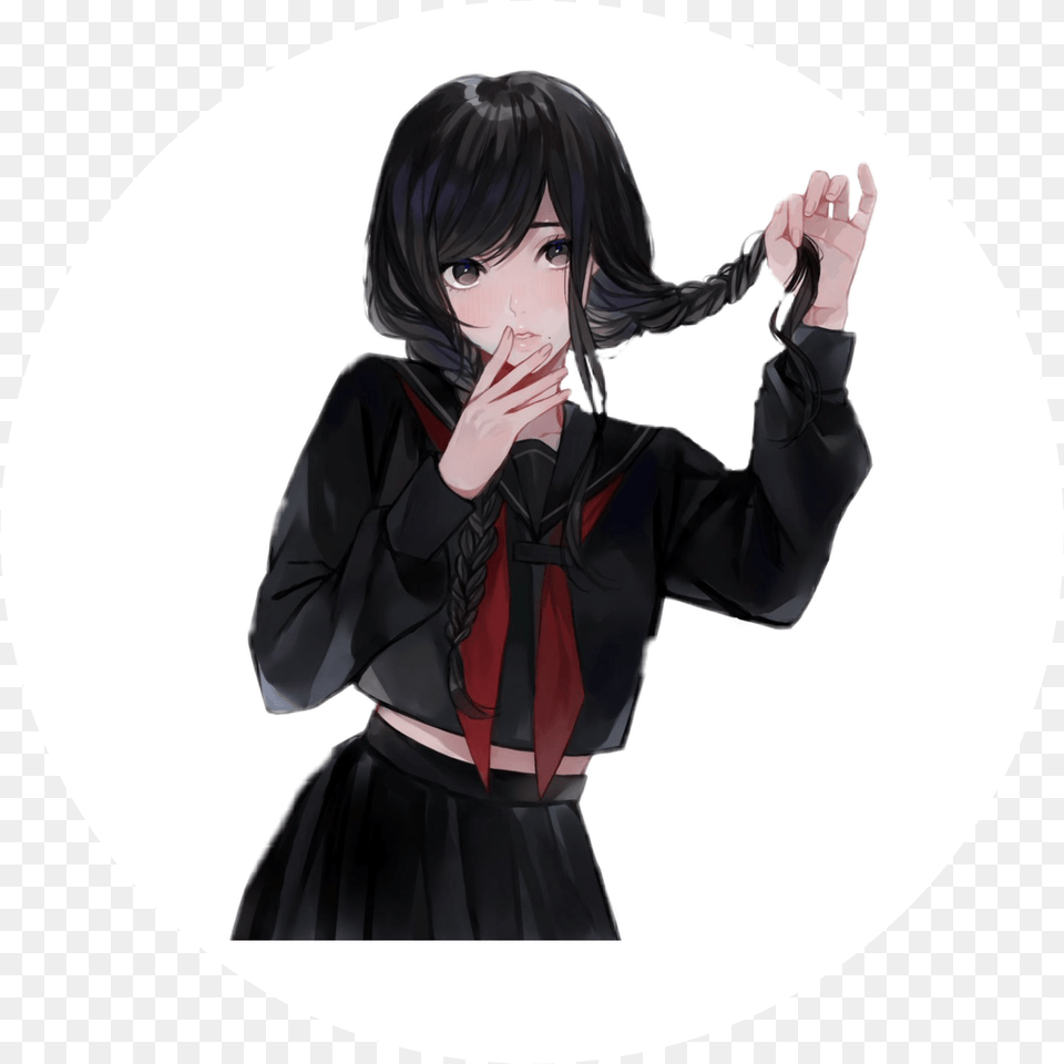 Skin Anime Transparent Dual Agar Cute Anime With Black Hairs, Adult, Publication, Person, Female Png
