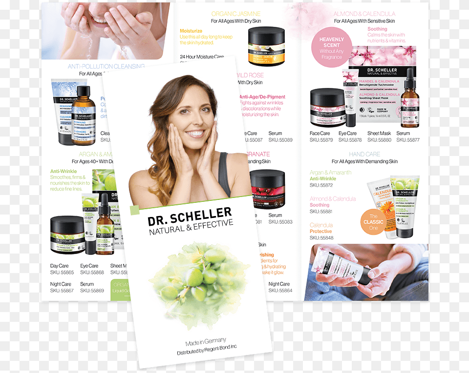 Skin Care Products Trifold Brochure, Advertisement, Poster, Adult, Female Free Png Download