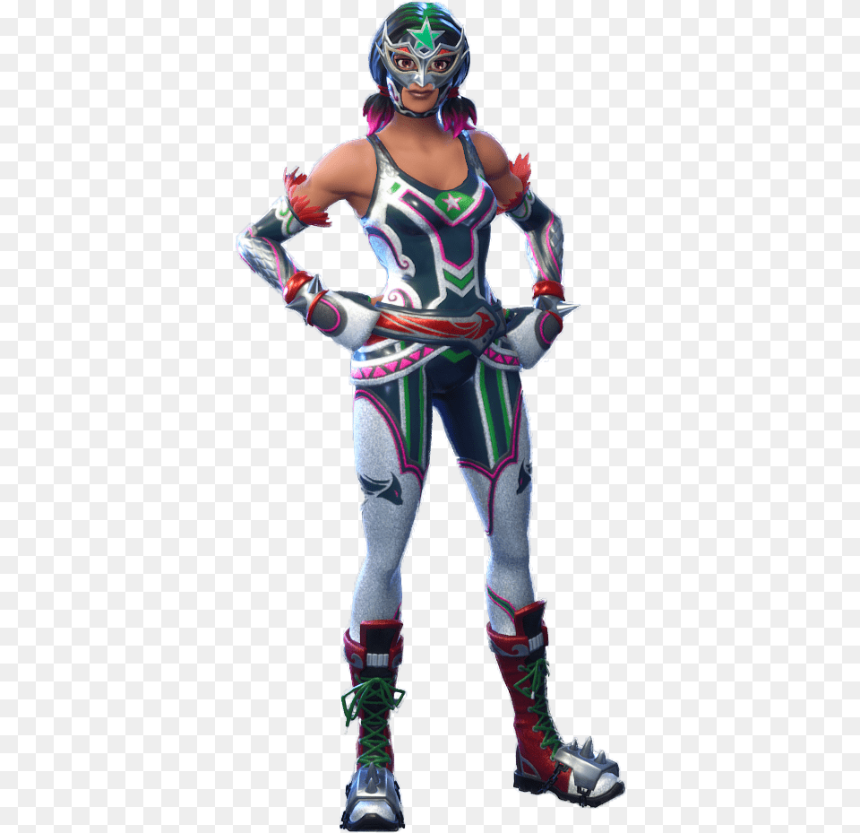 Skin Dynamo Lucha Fortnajt Fortnite Dynamo Skin Fortnite Transparent, Adult, Clothing, Female, Footwear Free Png