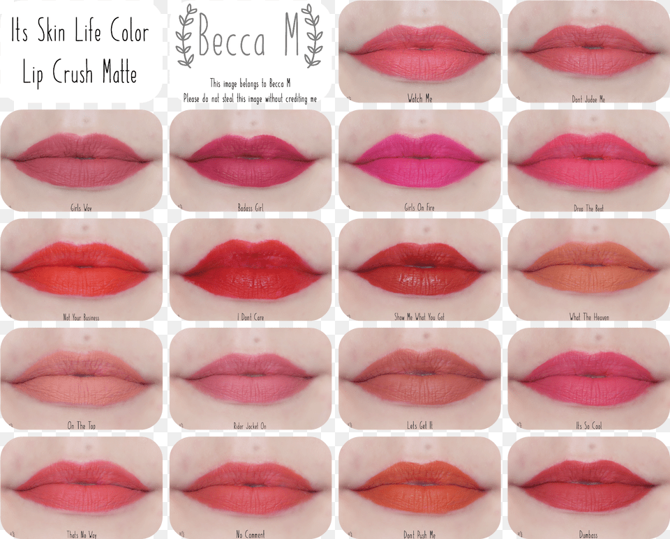 Skin Lip Crush Matte Swatch, Body Part, Mouth, Person, Cosmetics Free Transparent Png