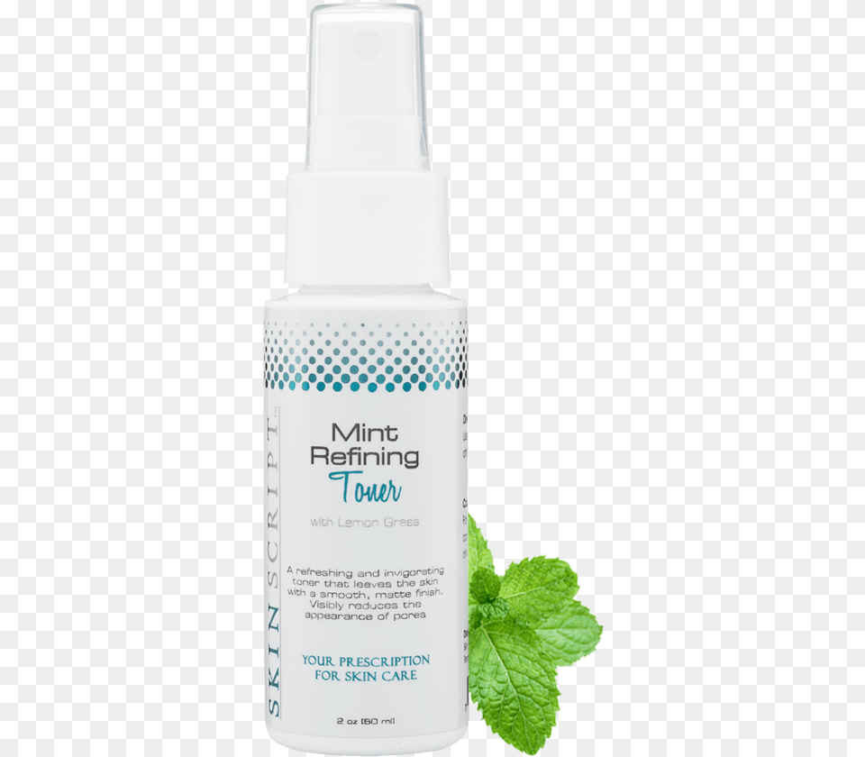 Skin Script Mint Refining Toner Glass Bottle, Herbal, Herbs, Plant, Cosmetics Free Png Download