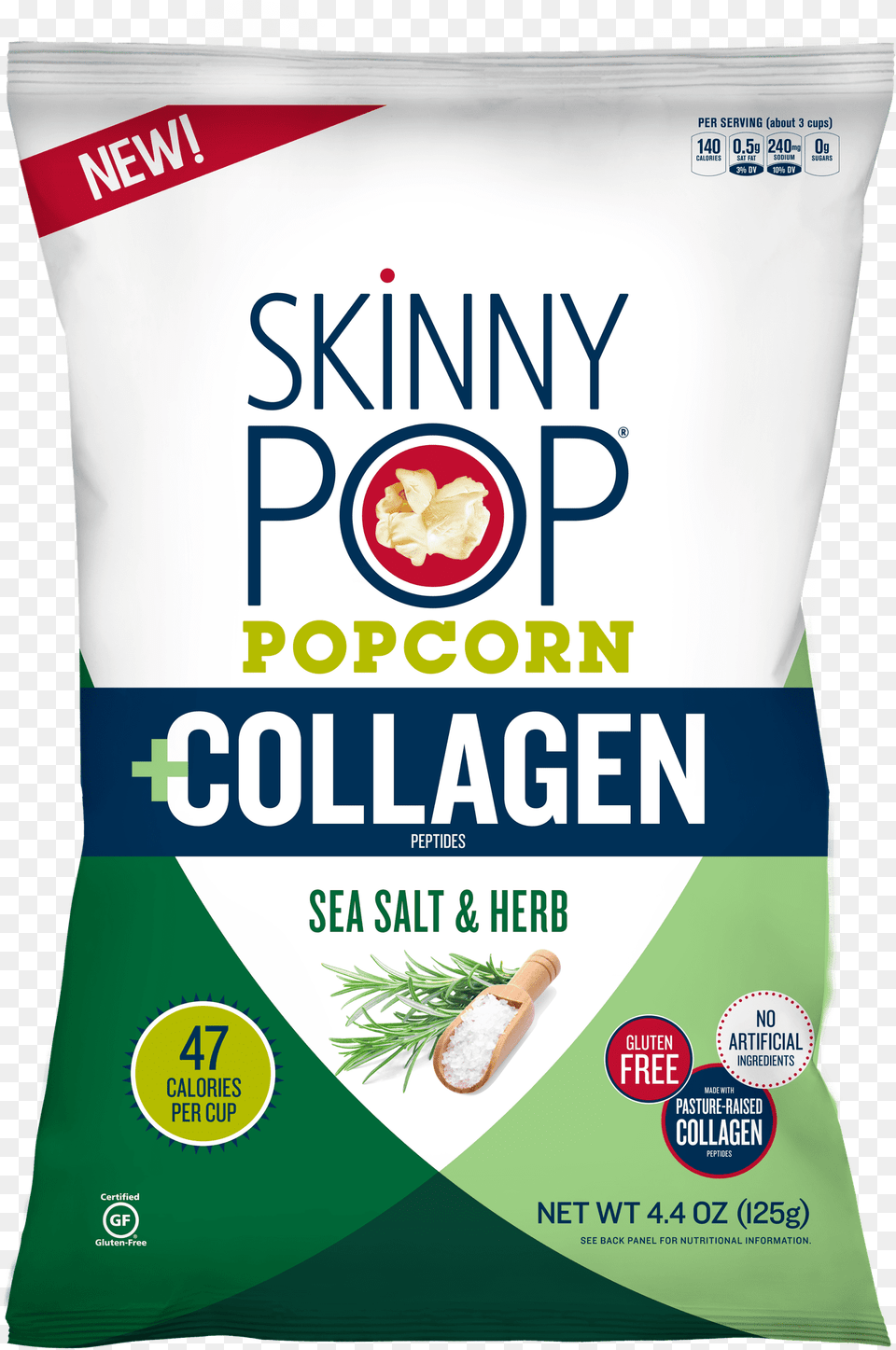 Skinnypop Popcorn Collagen Bag Skinny Pop Collagen Popcorn, Powder, Food, Flour Png