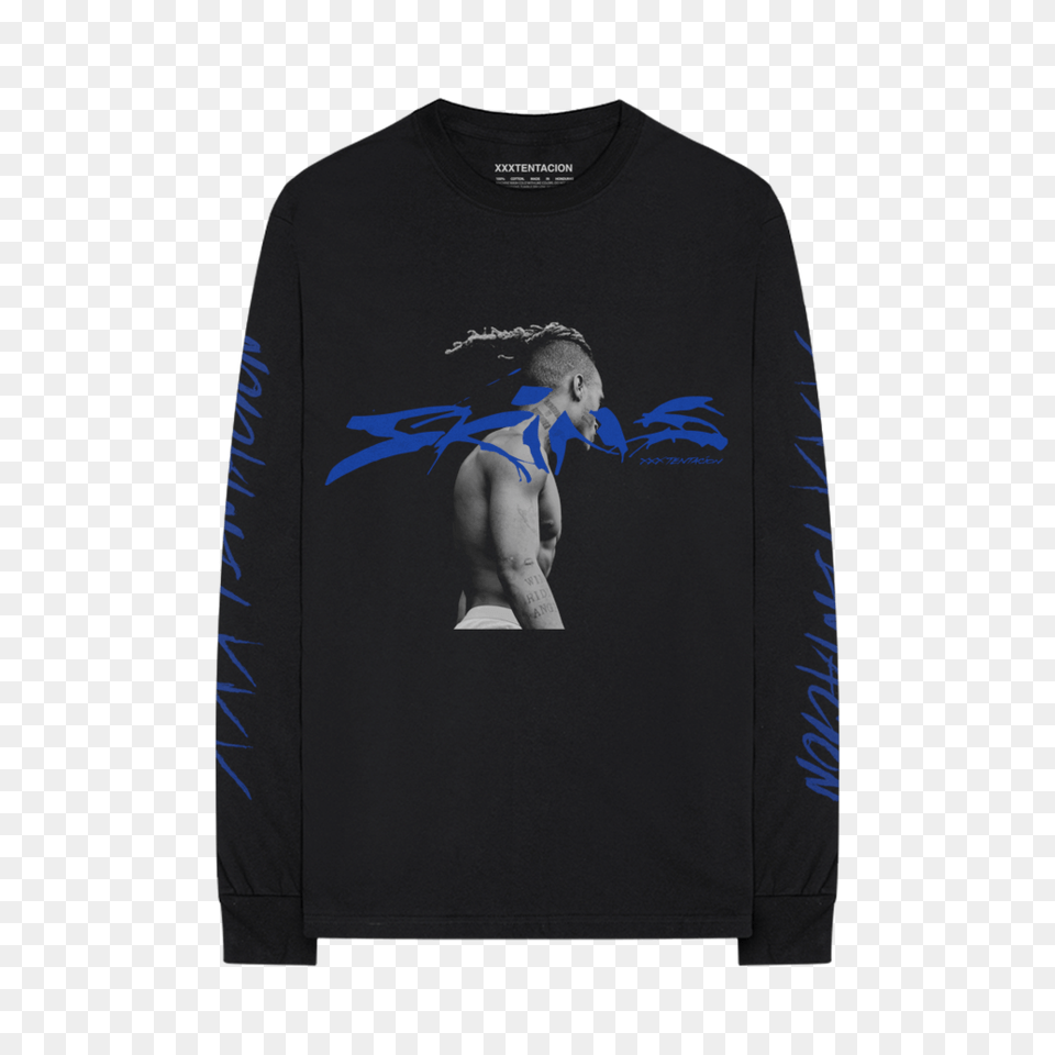 Skins Ls T Shirt Digital Album Xxxtentacion Official Store, T-shirt, Clothing, Sleeve, Long Sleeve Free Png