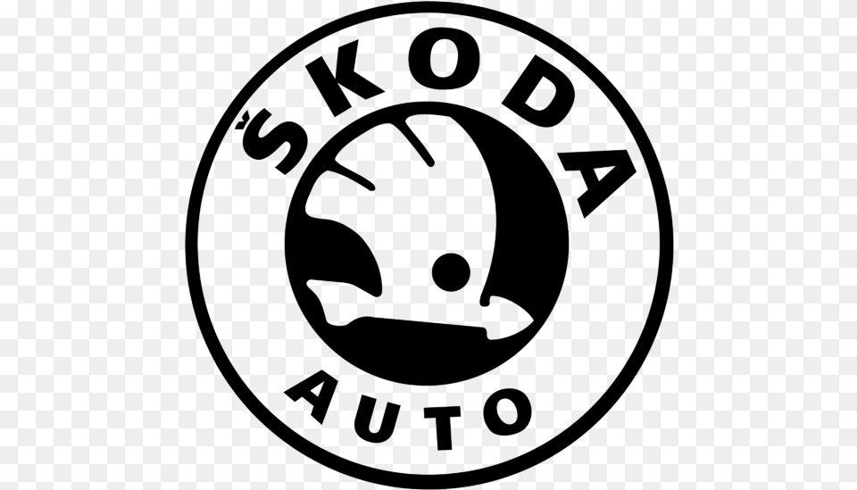 Skoda Logo Black And White, Gray Png Image