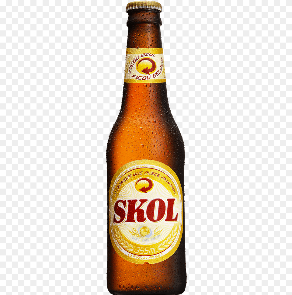 Skol Glass Bottle, Alcohol, Beer, Beer Bottle, Beverage Png Image