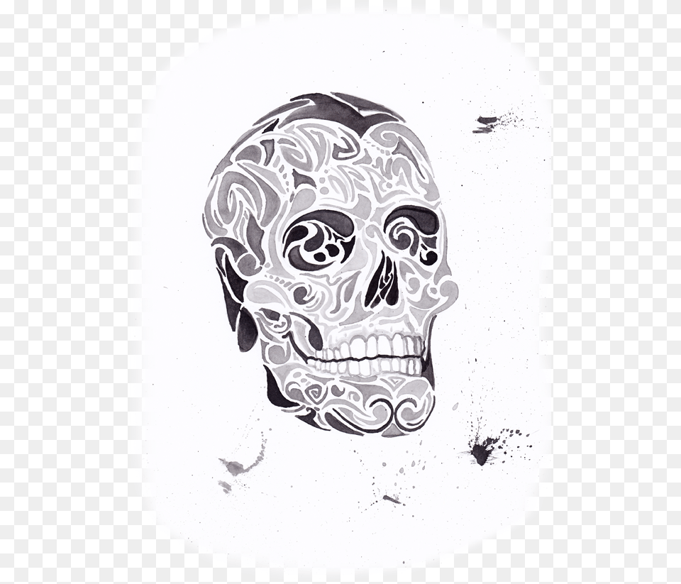 Skull, Art, Doodle, Drawing, Stencil Free Png Download
