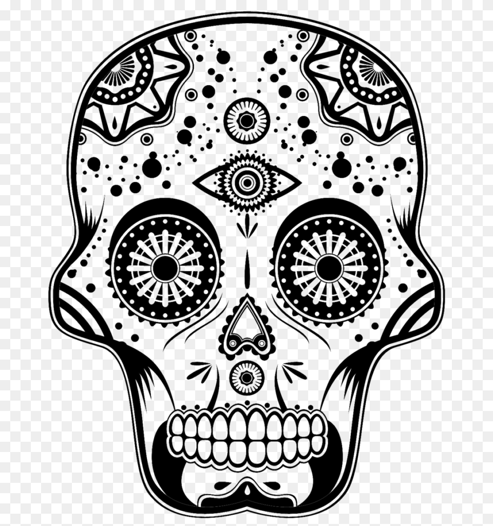 Skull, Art, Drawing, Doodle Free Png Download