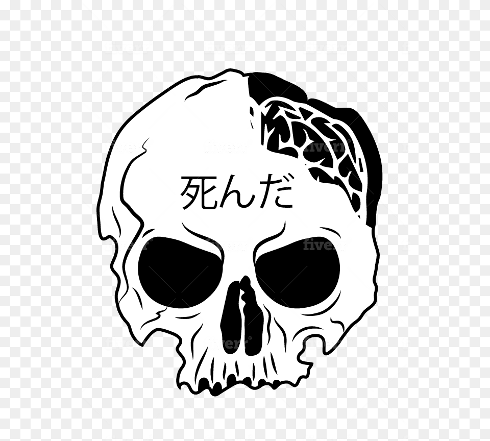 Skull, Stencil, Adult, Male, Man Png