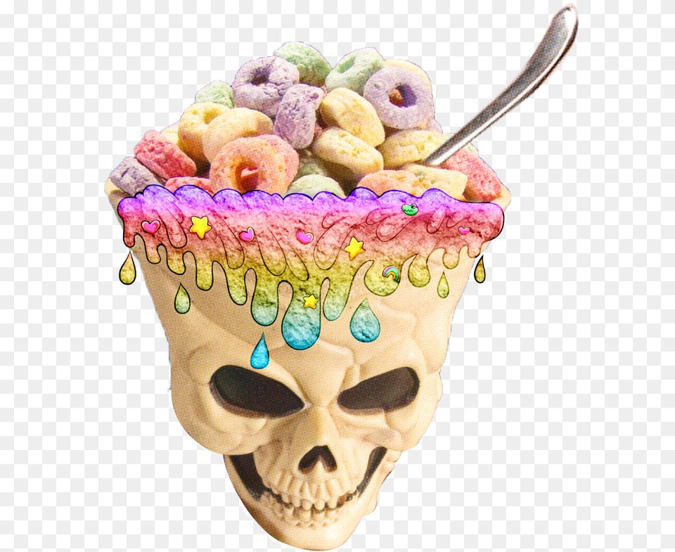 Skull, Sweets, Food, Bowl, Person Png Image