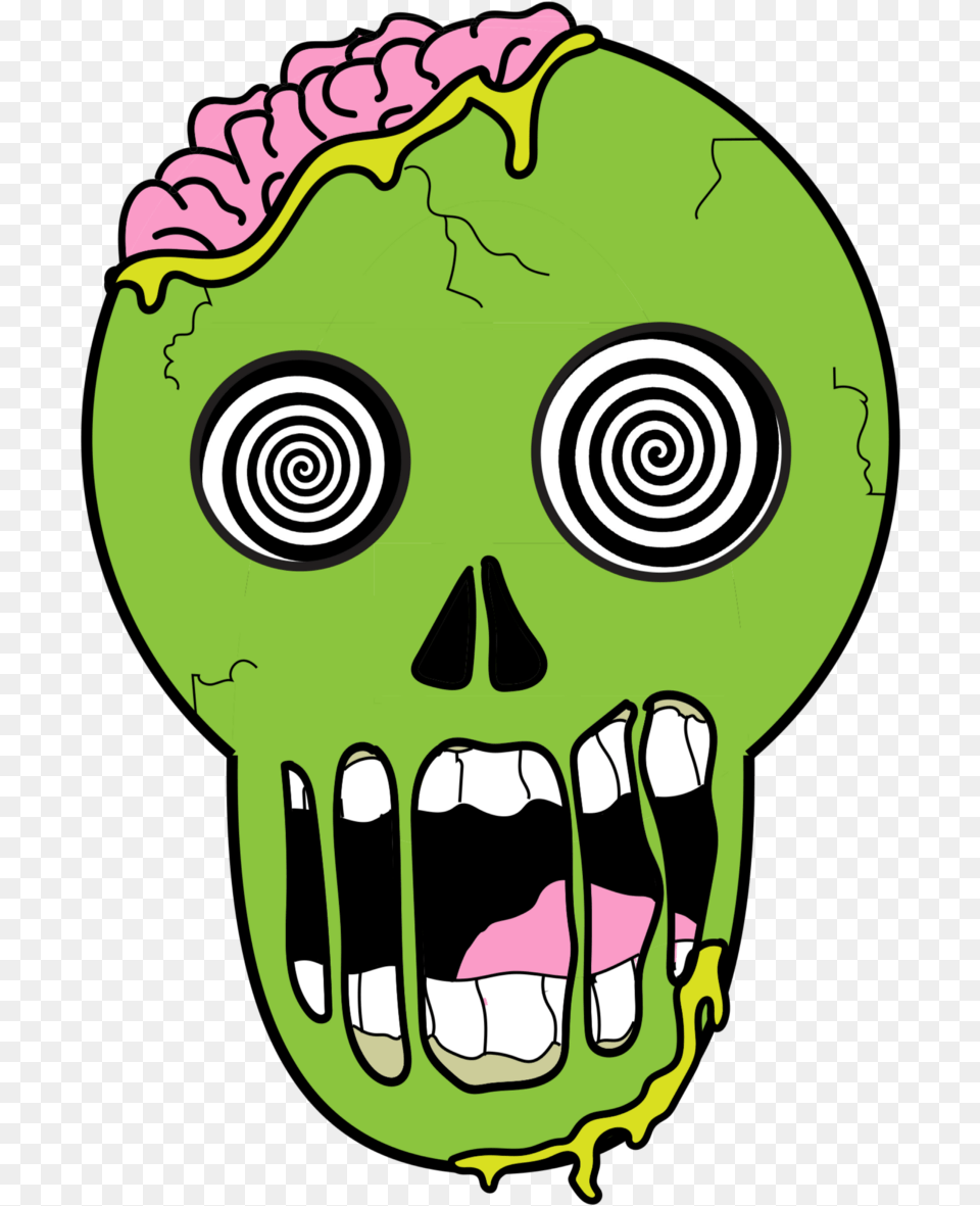 Skull, Green, Art, Graphics, Baby Png