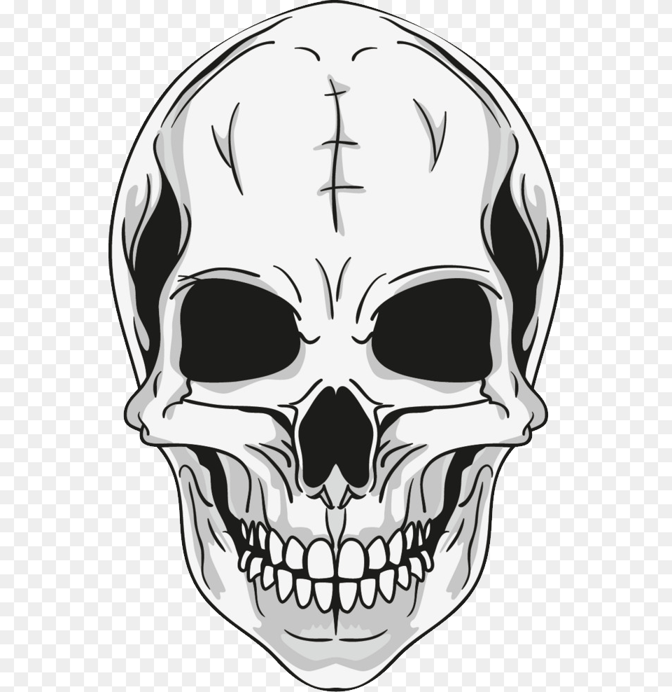 Skull, Person, Stencil, Weapon, Blade Free Png Download
