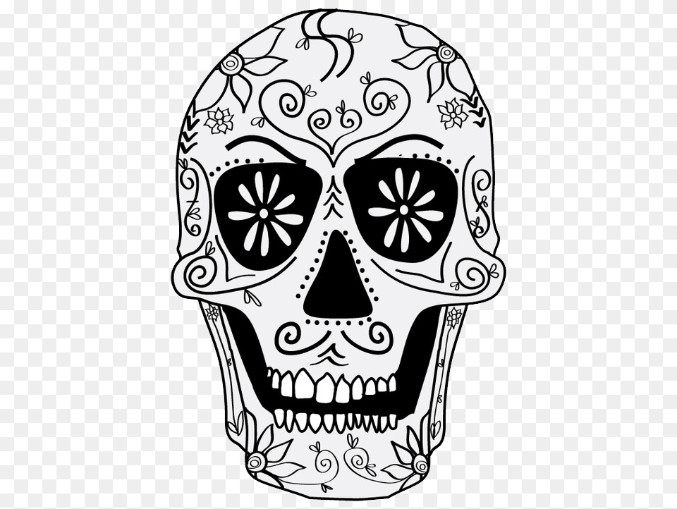 Skull, Art, Doodle, Drawing, Stencil Png