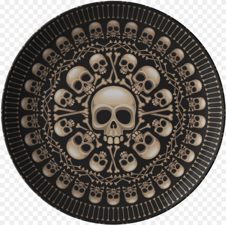 Skull Amp Bones Dinner Plate, Armor, Dish, Food, Meal Png Image