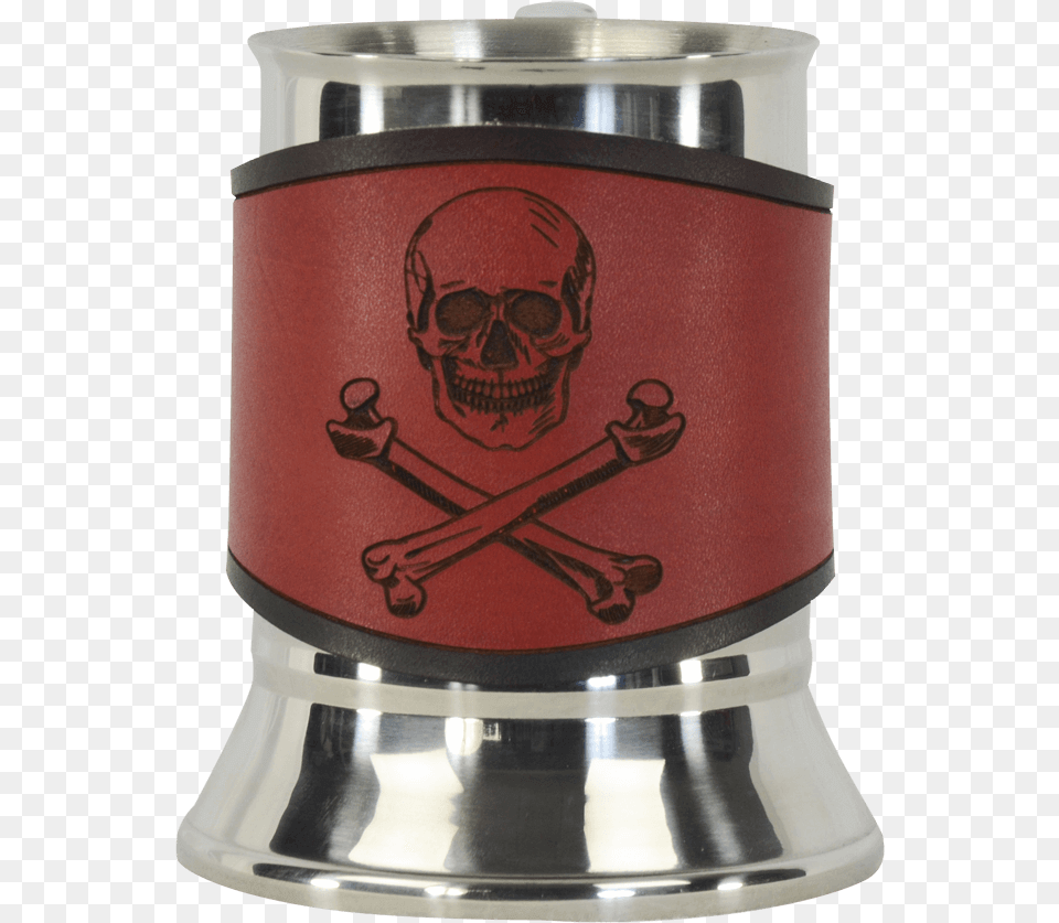 Skull Amp Crossbones Tankard With Leather Wrap Office Rubber Stamp, Cup, Person, Face, Head Free Png