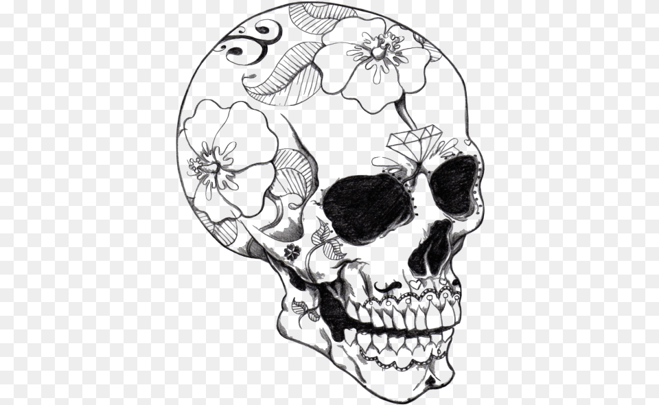 Skull Amplt Realistic Sugar Skull Drawing, Art, Adult, Bride, Female Free Png