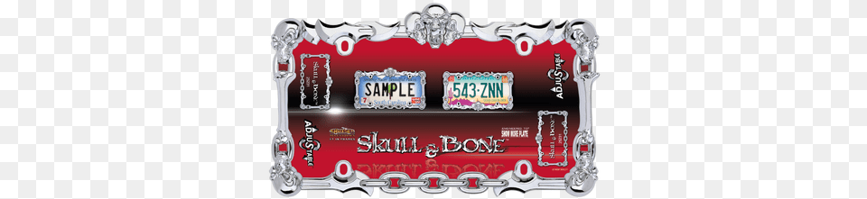Skull And Bone License Plate Frame Chrome Cruiser Accessories Skull Amp Bone License Plate, License Plate, Transportation, Vehicle Png