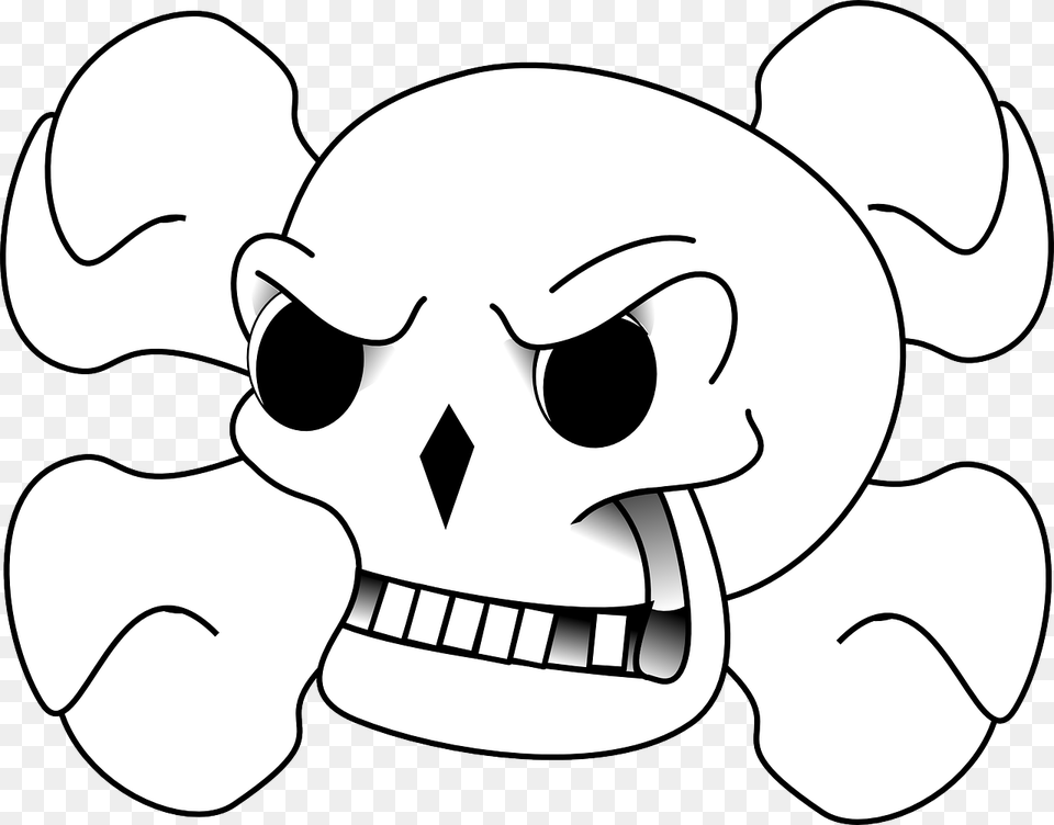 Skull And Bones, Stencil Png Image