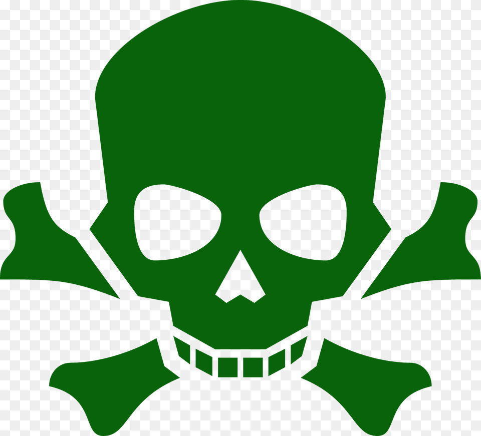 Skull And Bones Silhouette, Green, Animal, Fish, Sea Life Png Image