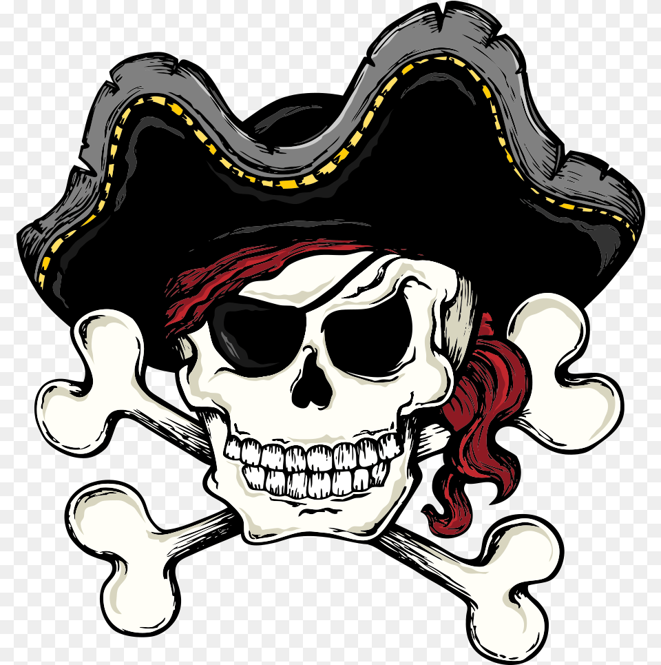 Skull And Bones Skull And Crossbones Piracy Clip Art Pasco High School Pirates, Person, Pirate, Accessories, Sunglasses Free Png Download