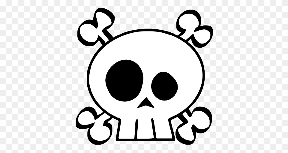 Skull And Cross Bones Download Clip Art, Stencil Free Transparent Png