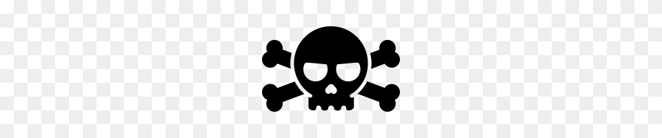 Skull And Cross Bones Group With Items, Gray Free Png