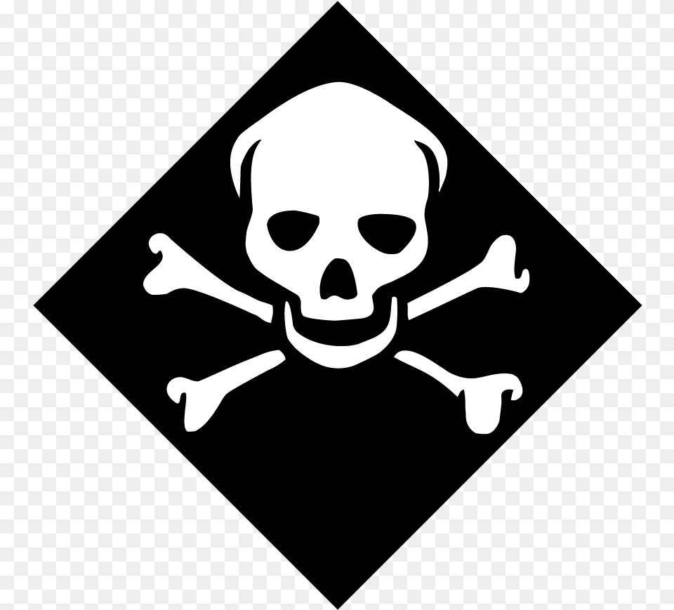 Skull And Cross Bones Inhalation Hazard Placard, Stencil, Person, Pirate, Baby Free Png Download